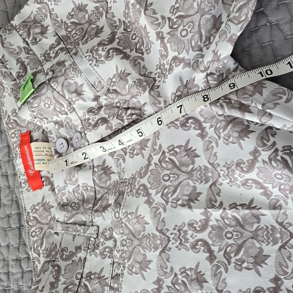 Anthropologie Cartonnier Silver Brocade Crop Pant - Picture 14 of 15